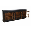 Pemberly Row 6-Door Mango Solid Wood & Glass Sideboard in Charcoal Gray