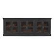 Pemberly Row 6-Door Mango Solid Wood & Glass Sideboard in Charcoal Gray