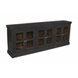 Pemberly Row 6-Door Mango Solid Wood & Glass Sideboard in Charcoal Gray