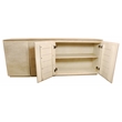 Pemberly Row 4-Door Solid Mango Wood Sideboard in Stone Natural Finish