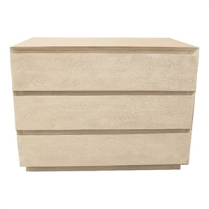 Pemberly Row 3-Drawer Solid Mango Wood 32&quot Nightstand in Stone Natural