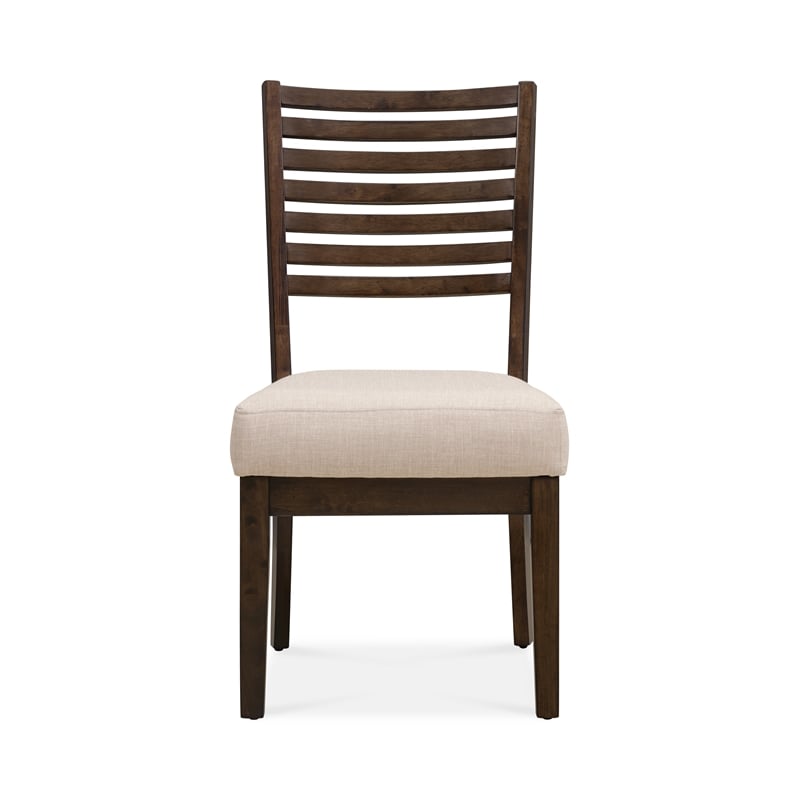Pemberly Row 7-Piece Dining Set with 6 Upholstered Chairs in Two-Tone Brown