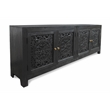 Pemberly Row 4-Door Solid Mango Wood Media Cabinet in Charcoal Grey