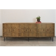 Pemberly Row 6-Door Recycled Pine Wood Sideboard in Natural Finish