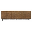 Pemberly Row 6-Door Recycled Pine Wood Sideboard in Natural Finish