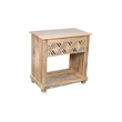 Pemberly Row 1-Drawer Solid Mango Wood Nightstand with Metal Glides in Natural