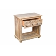 Pemberly Row 1-Drawer Solid Mango Wood Nightstand with Metal Glides in Natural