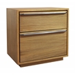 Pemberly Row 2-Drawer Oak Wood Nightstand with Metal Handles in Natural