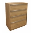 Pemberly Row 4-Drawer Oak Wood Dresser with Metal Handles in Natural Finish
