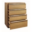 Pemberly Row 4-Drawer Oak Wood Dresser with Metal Handles in Natural Finish