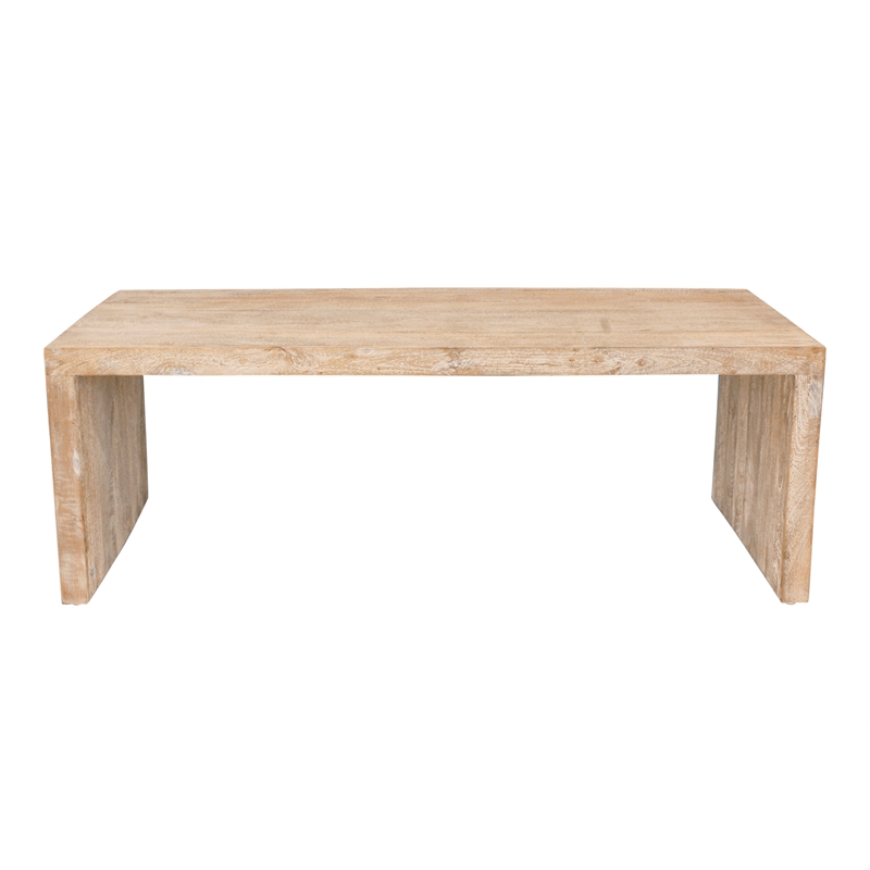 Pemberly Row 3-Piece Solid Mango Wood Coffee and End Table Set in Brushed White