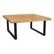 Pemberly Row Solid Acacia Wood Live Edge Square Coffee Table in Natural