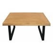 Pemberly Row Solid Acacia Wood Live Edge Square Coffee Table in Natural