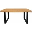 Pemberly Row Solid Acacia Wood Live Edge Square Coffee Table in Natural