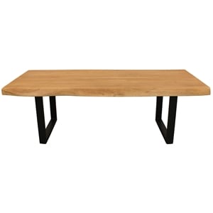 Pemberly Row 55&quot Solid Acacia Wood Live Edge Coffee Table in Natural