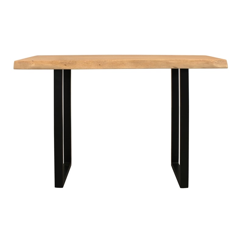Pemberly Row Solid Acacia Wood Live Edge Console Table in Natural Finish