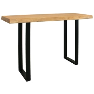 Pemberly Row Solid Acacia Wood Live Edge Console Table in Natural Finish