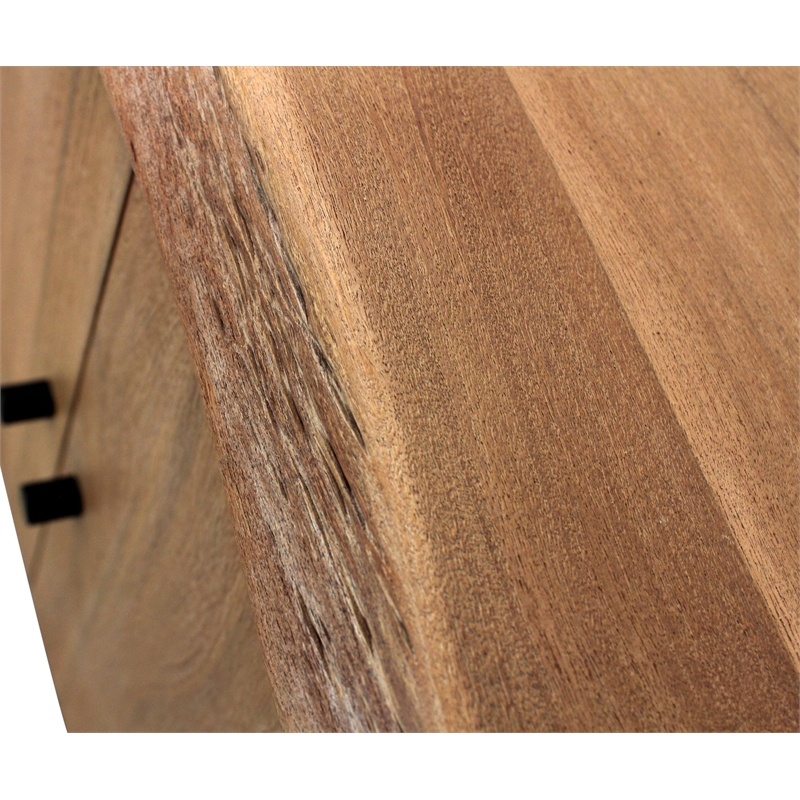 Pemberly Row Solid Acacia Wood Live Edge Credenza Sideboard in Natural