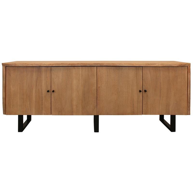 Pemberly Row Solid Acacia Wood Live Edge Credenza Sideboard in Natural