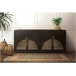 Pemberly Row 4-Door Solid Oak Wood Sideboard in Dark Brown Finish