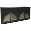 Pemberly Row 4-Door Solid Oak Wood Sideboard in Dark Brown Finish