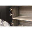 Pemberly Row 4-Door Solid Oak Wood Sideboard in Dark Brown Finish