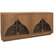 Pemberly Row 4-Door Solid Acacia Wood Sideboard in Natural Finish