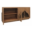 Pemberly Row 4-Door Solid Acacia Wood Sideboard in Natural Finish