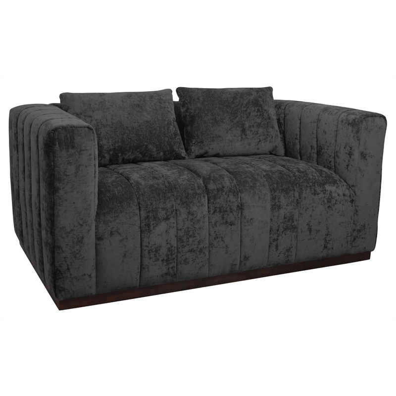 Pemberly Row Loveseat in Prism Black Multi-Weave with Solid Wood Base