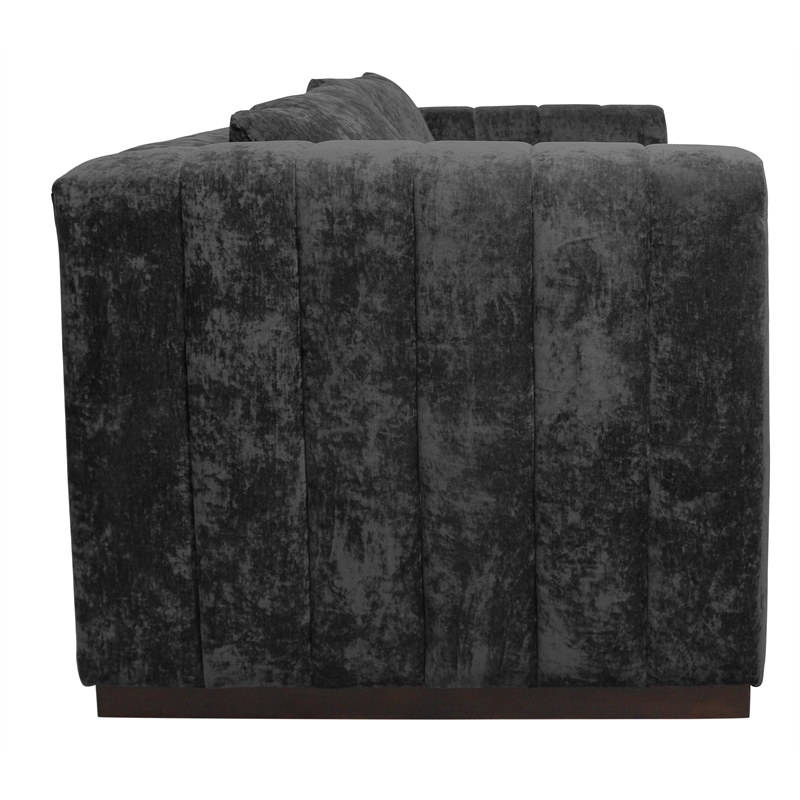 Pemberly Row Loveseat in Prism Black Multi-Weave with Solid Wood Base