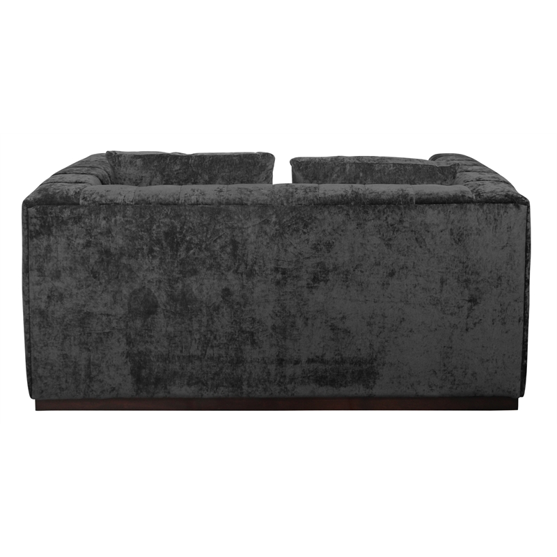 Pemberly Row Loveseat in Prism Black Multi-Weave with Solid Wood Base