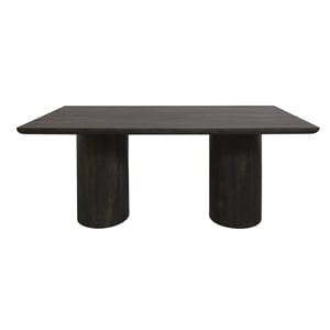 Pemberly Row 72&quot Solid Mango Wood Rectangular Dining Table in Dark Brown