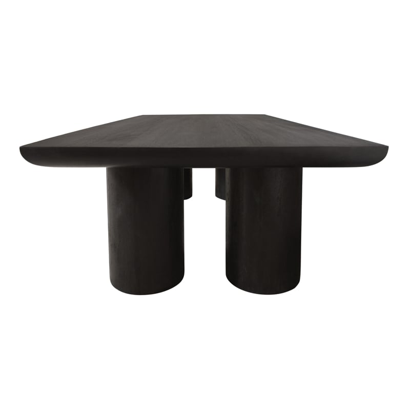 Pemberly Row Solid Mango Wood Rectangular Coffee Table in Dark Brown