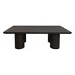 Pemberly Row Solid Mango Wood Rectangular Coffee Table in Dark Brown