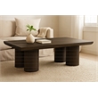 Pemberly Row Solid Mango Wood Rectangular Coffee Table in Dark Brown