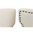 Pemberly Row Linen Fabric Side Chair in Ivory with Antique Brown (Set of 2)