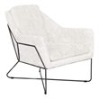 Pemberly Row Lounge Chair in Boucle Ivory Fabric with Toughened Iron Frame