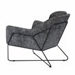 Pemberly Row Lounge Chair in Boucle Charcoal Blue with Toughened Iron Frame