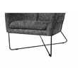 Pemberly Row Lounge Chair in Boucle Charcoal Blue with Toughened Iron Frame