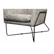 Pemberly Row Lounge Chair in Boucle Silver Fabric with Toughened Iron Frame