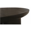 Pemberly Row Solid Mango Wood Round Coffee Table in Dark Brown Finish