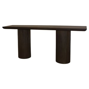 Pemberly Row 72&quot Solid Mango Wood Console Table in Dark Brown Finish