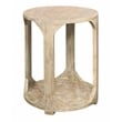 Pemberly Row Round Solid Mango Wood End Table with Shelf in Coastal Natural