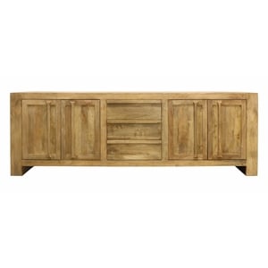 Pemberly Row 3-Drawer 4-Door Solid Mango Wood Sideboard in Distressed Natural