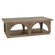 Pemberly Row Solid Mango Wood Coffee Table in North Creek Brown Finish
