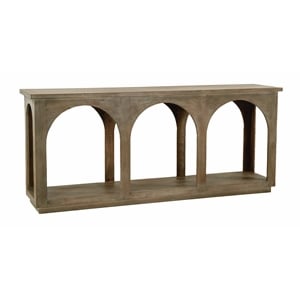 Pemberly Row Solid Mango Wood Console Table in North Creek Brown Finish
