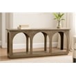 Pemberly Row Solid Mango Wood Console Table in North Creek Brown Finish