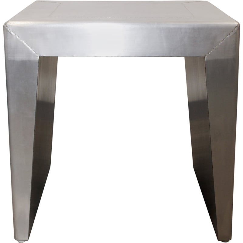 Pemberly Row End Table with Aluminum Metal Cladding on Solid Wood