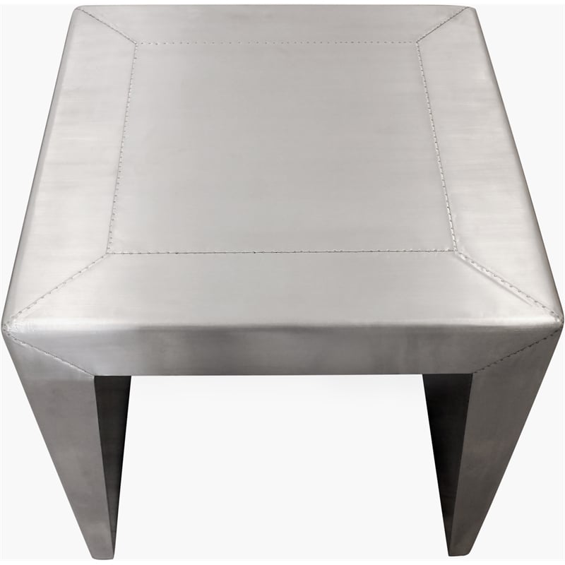 Pemberly Row End Table with Aluminum Metal Cladding on Solid Wood