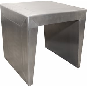 Pemberly Row End Table with Aluminum Metal Cladding on Solid Wood